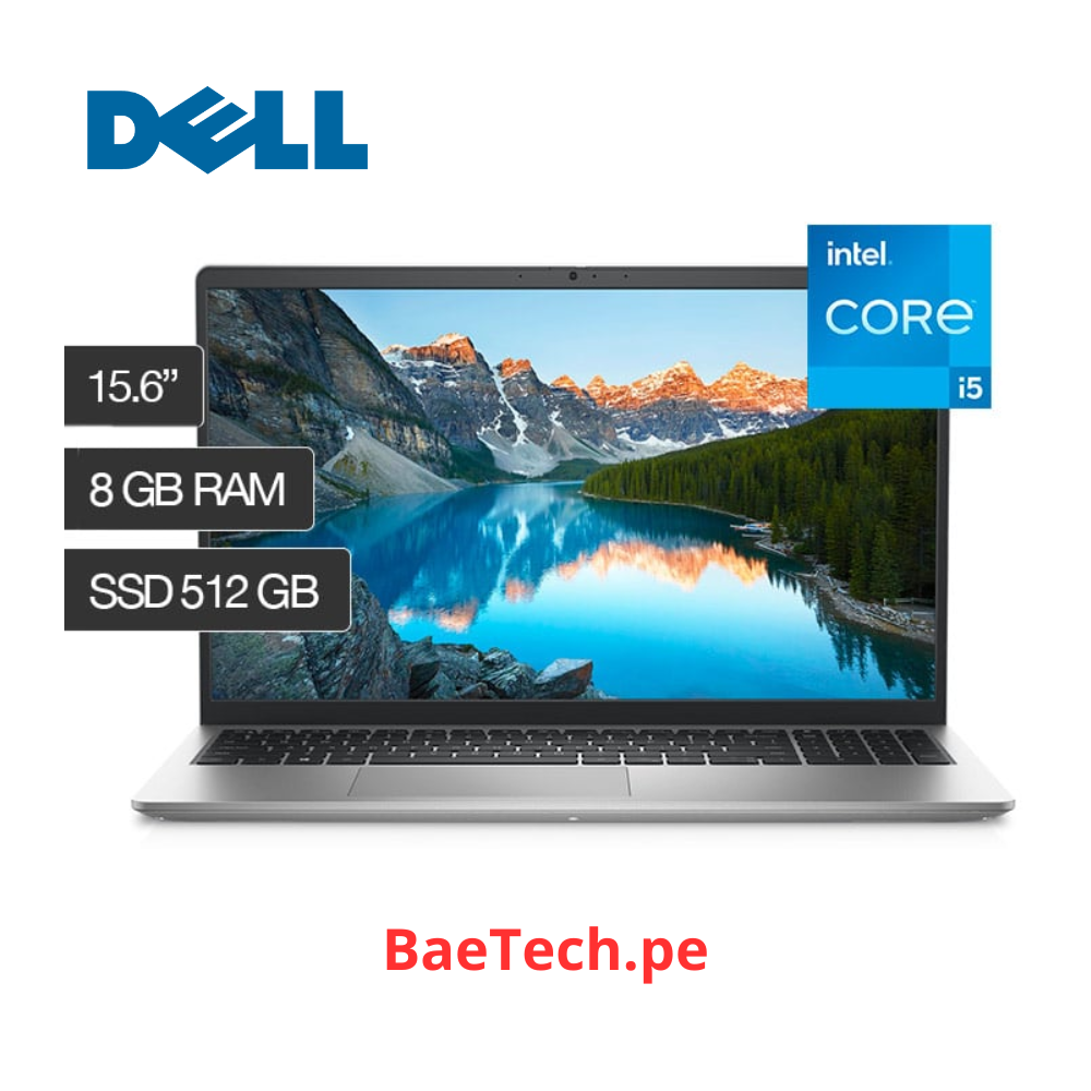 Laptop Dell Inspiron 15 3000 3520 Intel Core i5 11a generación  i5-1135G7 Quad-core (4 Core) 8GB Total RAM 512GB SSD Plata 