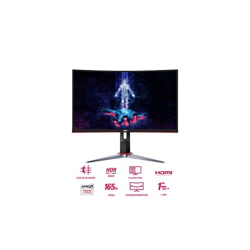 Monitor gaming LCD AOC C24G2 24" Class Full HD Pantalla curva - Negro, Rojo - 685417129386