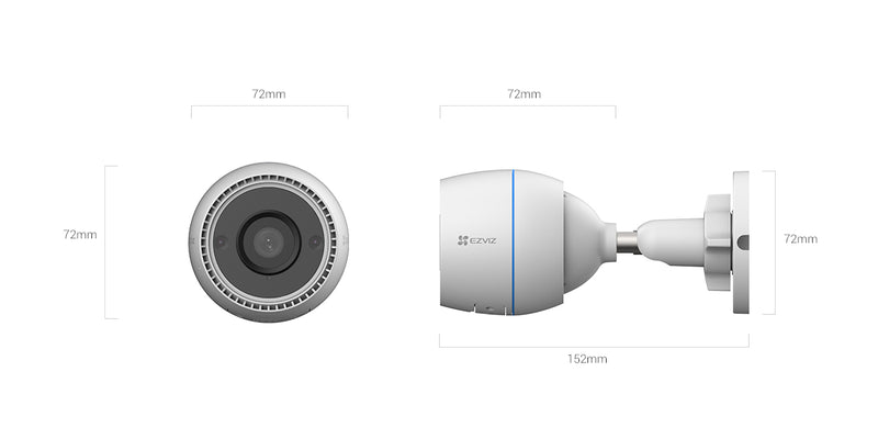 Camara de vigilancia wifi inalambrico EZVIZ C3TN IP full hd 2mp 1080 tubo vision nocturna 30m parlante incorporado uso hogar exterior - CS-C3TN-A0-1H2WF