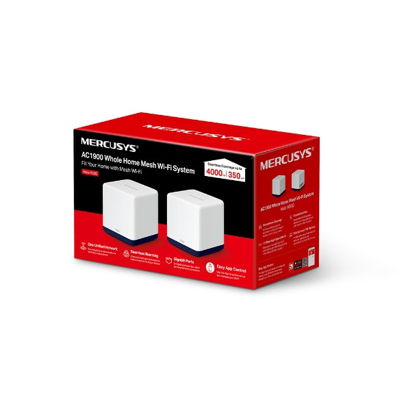 MERCUSYS HALO H50G(2-PACK) - SISTEMA WI-FI MESH AC1900 DE DOBLE BANDA HASTA 1900MBPS 03X10/100/1000