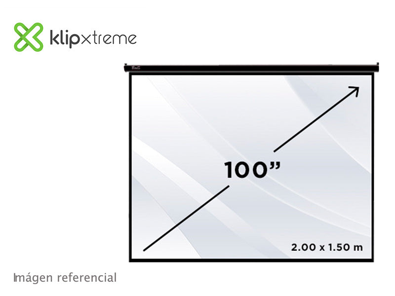 KLIP XTREME KPS-303 – PANTALLA DE PROYECCIÓN 100′ CON MONTAJE PARED / TECHO