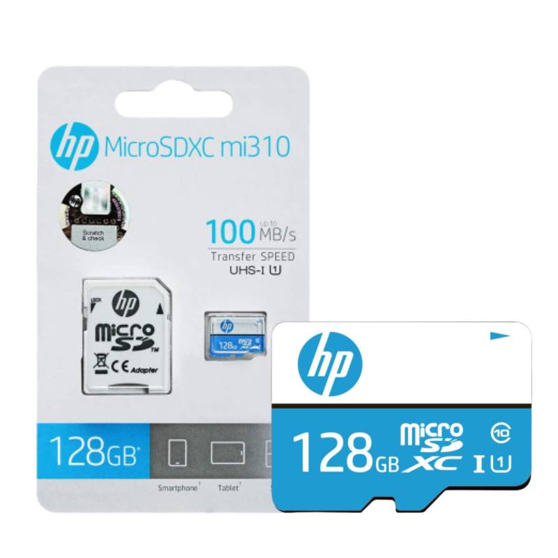 MEMORIA HP MICRO SDHC MI310 U1 128GB CLASS 10 WHITE/BLUE (HFUD128-1U1BA)