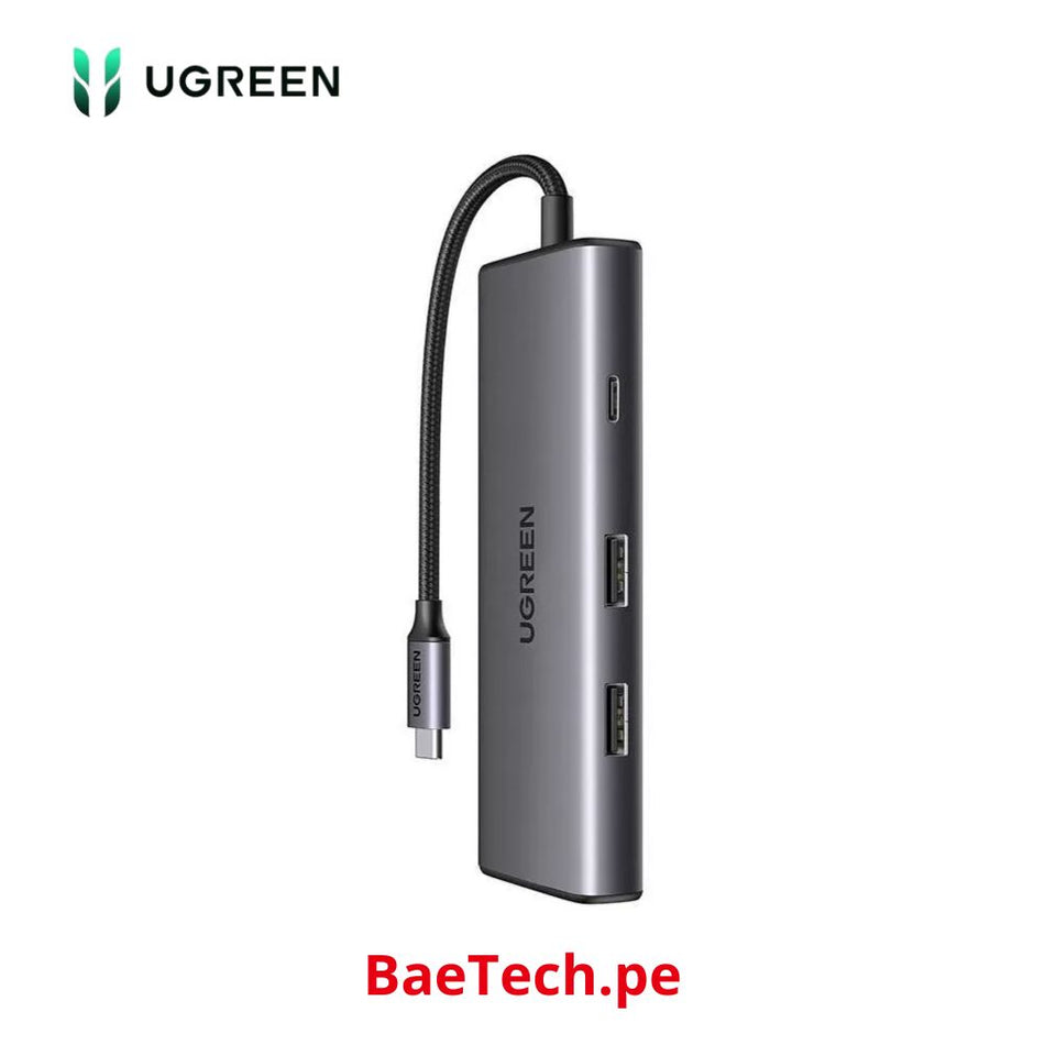 UGREEN CM498 15531 Adaptador HUB a USB-C 7 en 1 a 2 puertos USB-A 3.2, USB-C 3.2, SD/TF, PD