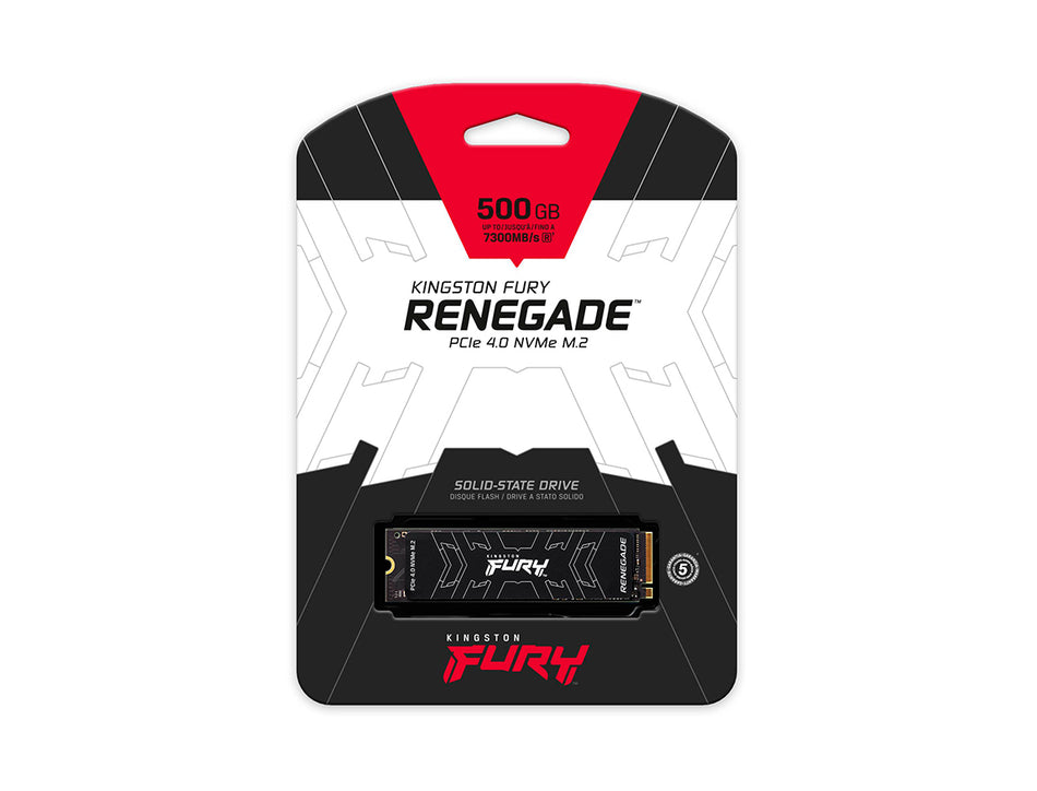Unidad en estado solido Kingston FURY Renegade 500GB, M.2 2280 PCIe 4.0 NVMe.
