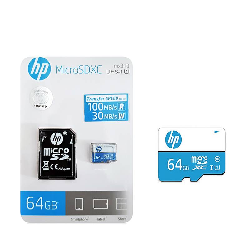 MEMORIA HP MICRO SDHC MI210 U1 64GB CLASS 10 WHITE/BLUE (HFUD064-1U1BA)