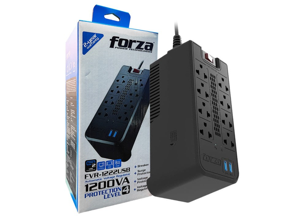 ESTABILIZADOR FORZA MOD. FVR-1222USB 1200VA/600W