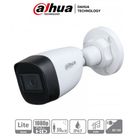 DAHUA HAC-HFW1200CM Camara de vigilancia 2MP tubo HDCVI FULL HD IR 30mts metal