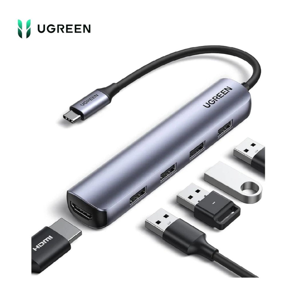 UGREEN CM417 20197 Adaptador multipuerto 5 en 1 USB-C a 4USB 3.0