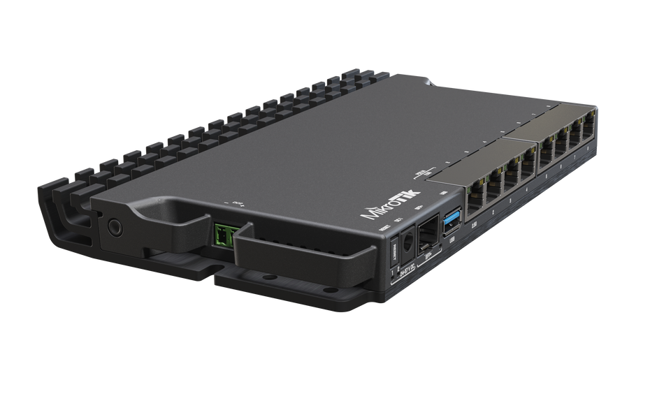 MIKROTIK RB5009UG+S+IN - CPU 4 NÚCLEOS, 8 PUERTOS GIGABIT, 1 SFP+, SOLO ROUTEROS V7 · PROCESADOR QUAD CORE ARM, VARIABLE · 7 PUERTOS GIGABIT, 1 MULTIGIGABIT RJ45, 1 SFP+ 10G