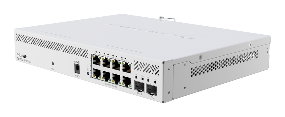 MIKROTIK CSS610-8P-2S+IN - 8 PUERTOS GIGABIT 802.3AF/AT POE-OUT, 2 PUERTOS SFP+, SWOS, CAJA DE ESCRITORIO, PSU