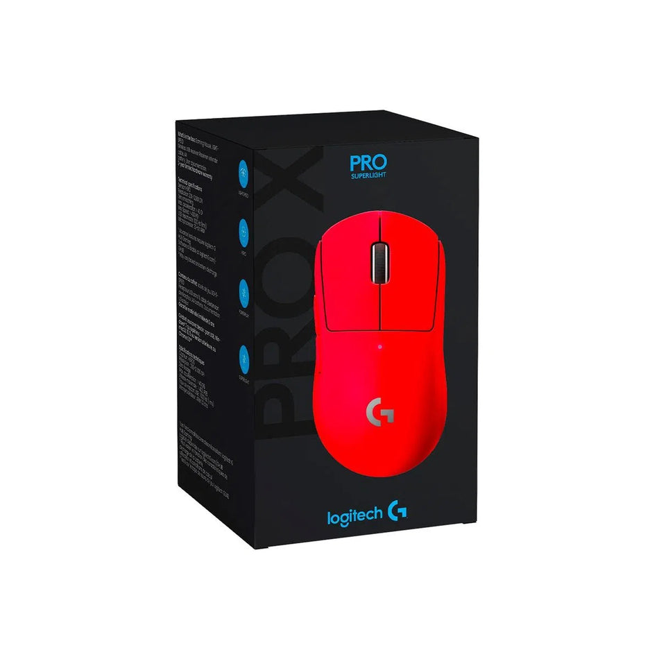 MOUSE INALÁMBRICO LOGITECH G PRO X SUPERLIGHT LIGHTSPEED HERO 25K ROJO (910-006783)