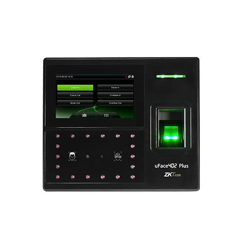 ZKTECO uFace402 PLUS - CONTROL DE ASISTENCIA IP Y ACCESO BASICO MEDIANTE DETECCION FACIAL, HUELLA, TARJETA ID Y PALMA | 3MIL USUARIOS