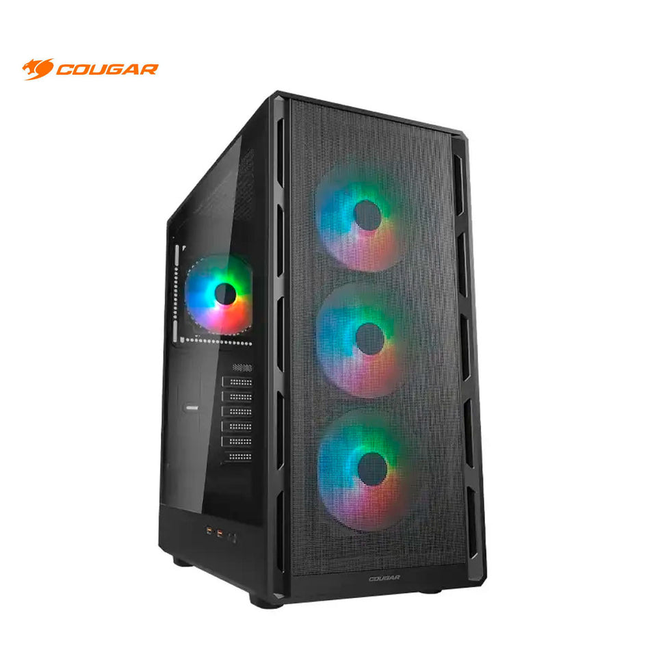 Case Cougar Airface Pure Rgb 650w Bronze (392bd20.0001) Panel De Vidrio, 3 Ventiladores, Led Rgb, 2 Usb, Negro