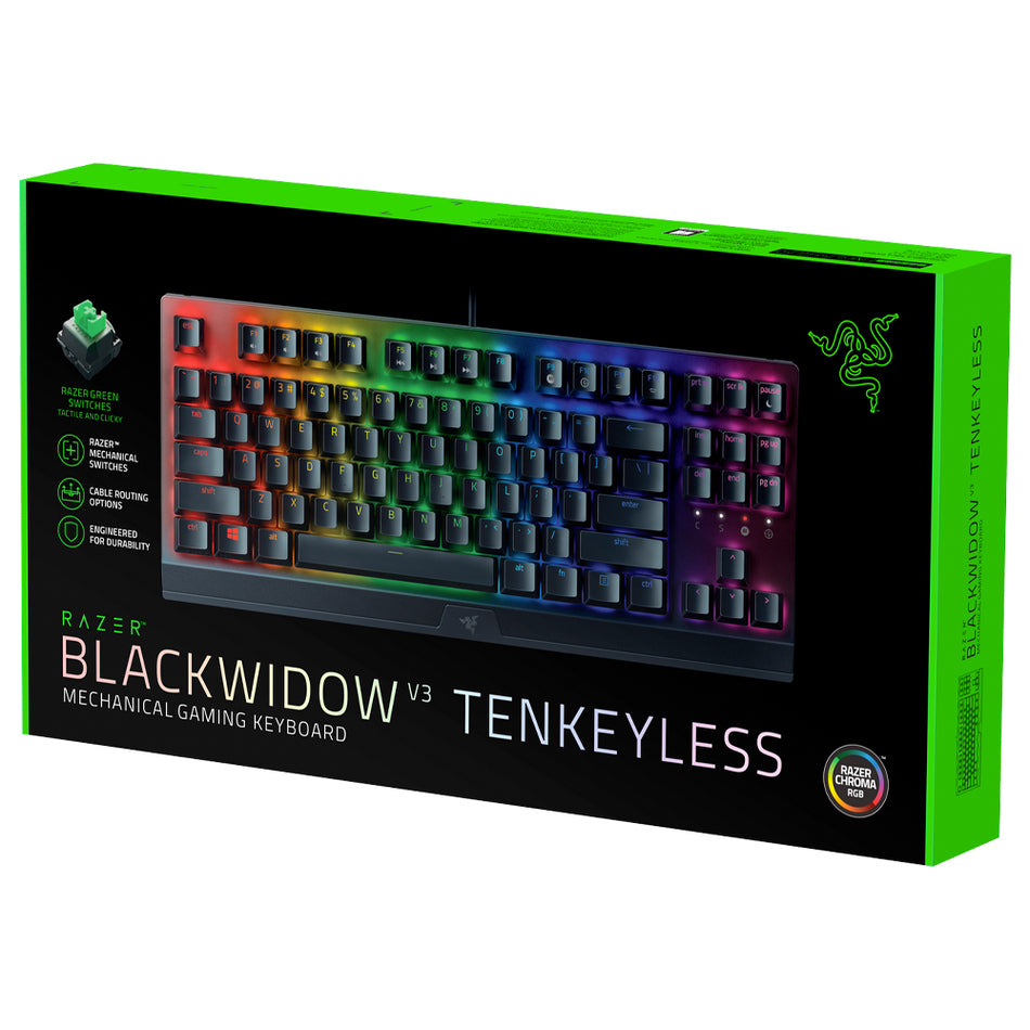 TECLADO RAZER BLACKWIDOW V3 TKL MECANICO INTERRUPTOR AMARILLO SP CHROMA NEGRO (RZ03-03492300-R311)