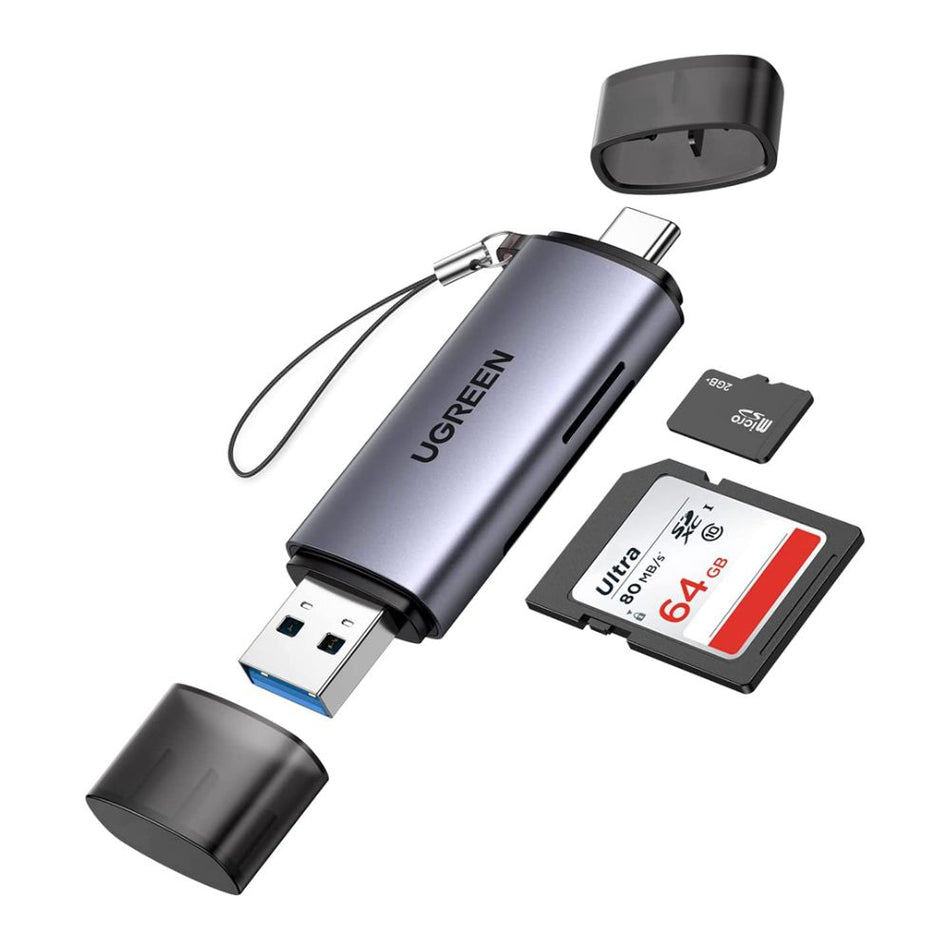 UGREEN CM185 50706 Lector de tarjetas de USB-A/USB-C macho a puerto SD/TF