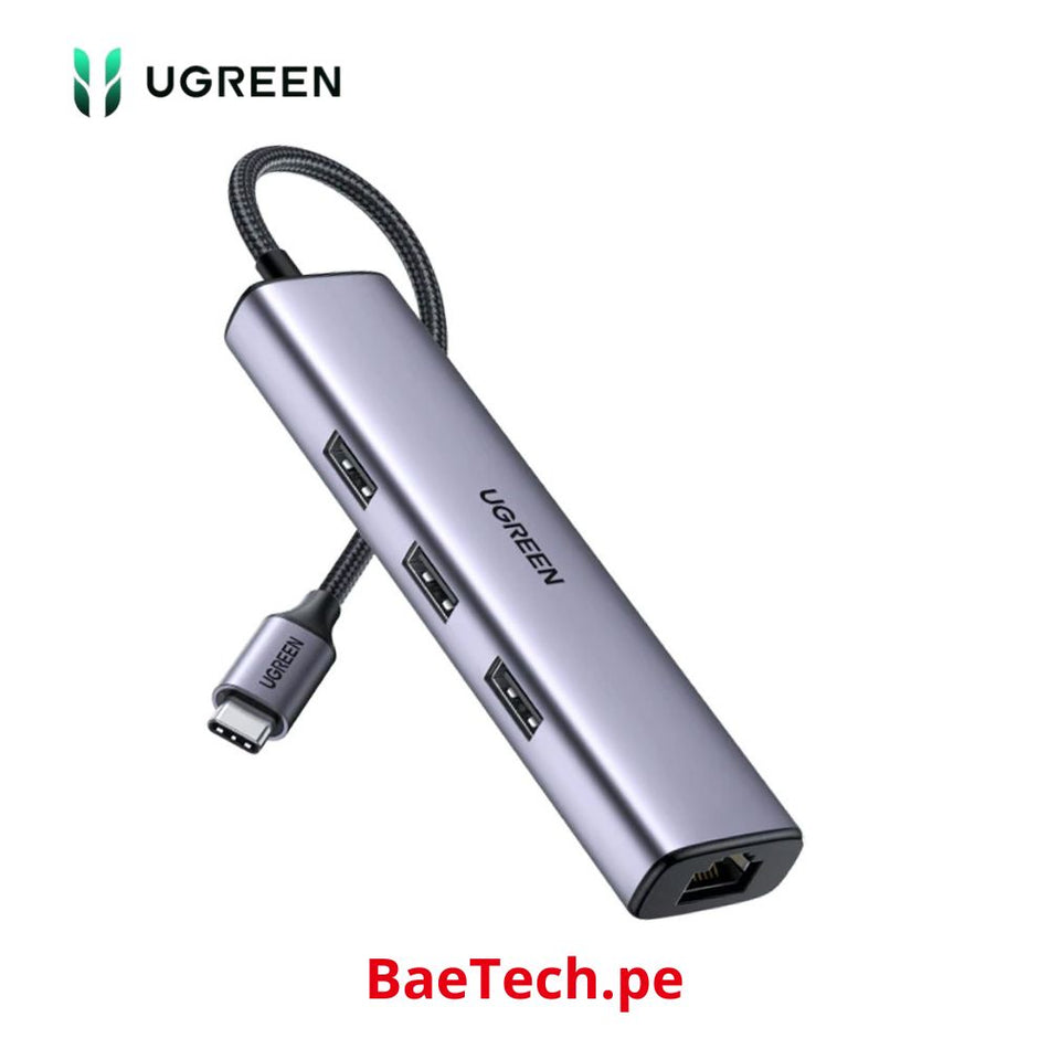 UGREEN CM475 60600 Adaptador Hub de USB-C a RJ45/USB-A