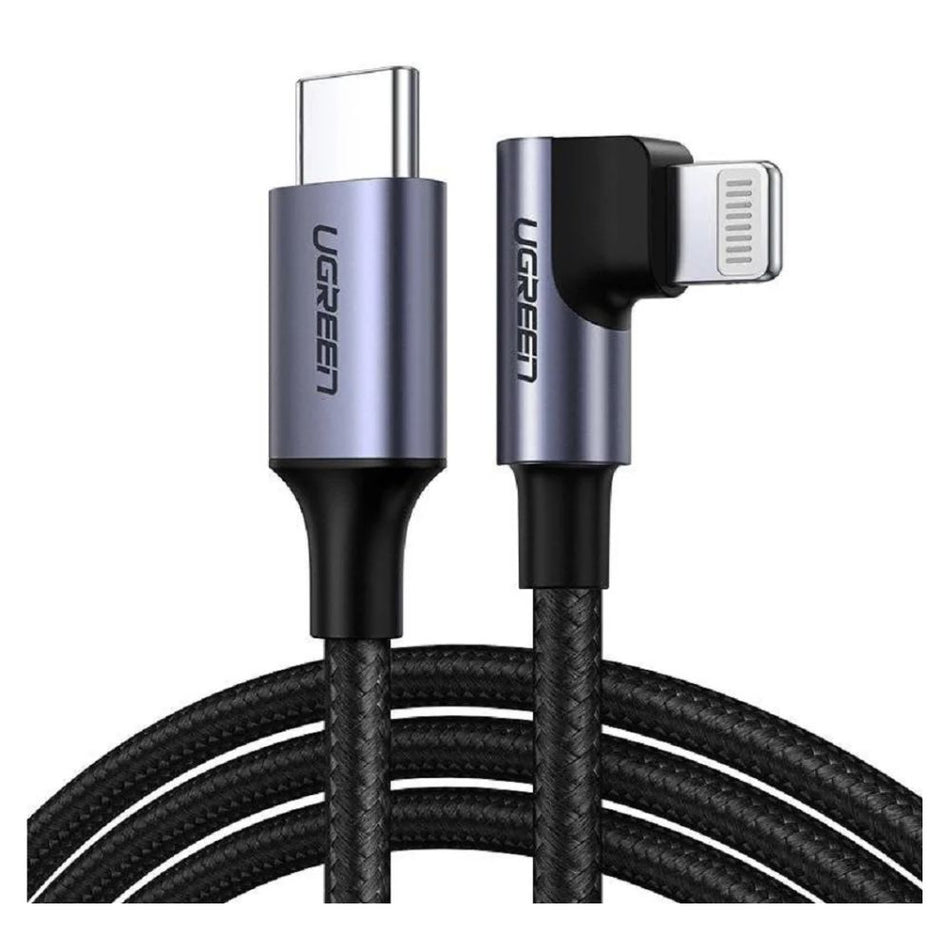 UGREEN US305 60763 Cable MFI en ángulo recto con conector USB tipo C lateral x 1mt