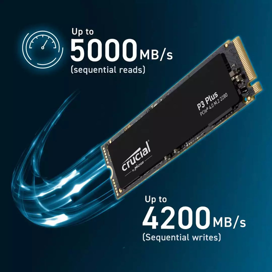 Disco Solido Crucial P3 Plus 1TB PCIe 4.0 3D NAND NVMe M.2 SSD, hasta 5000MB/s - CT1000P3PSSD8