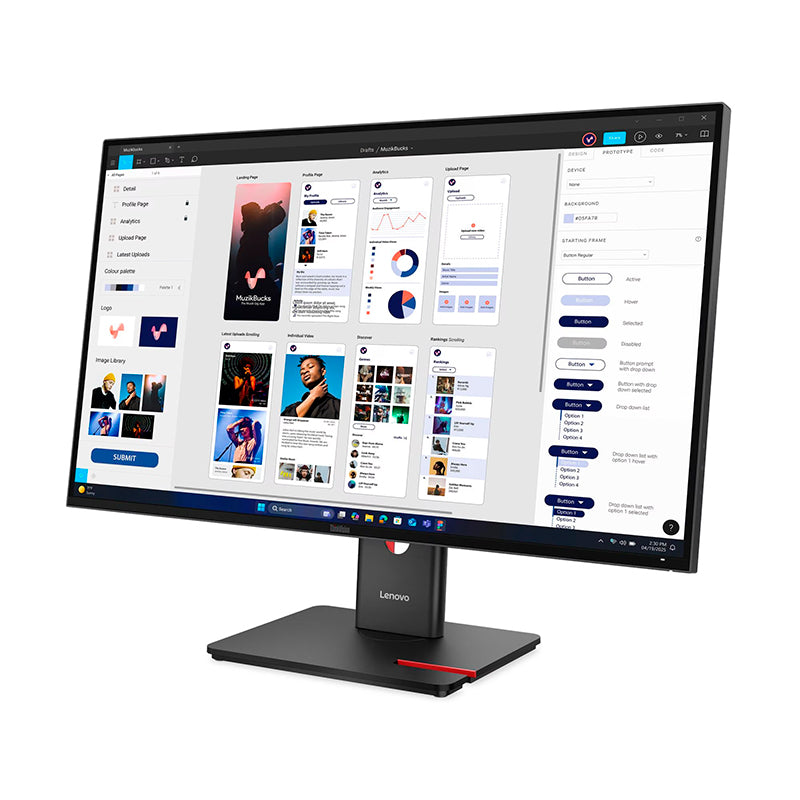 Monitor Plano Lenovo ThinkVision T32UD-40, 31" WLED UHD/IPS/HDMI/DP/USB-C/USB-A/RJ45