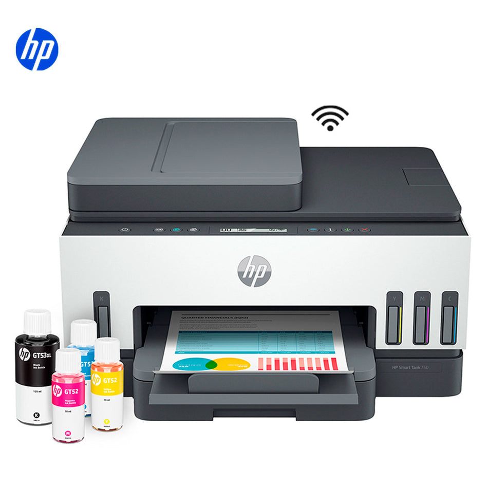 Impresora Multifuncional de tinta HP Smart Tank 750, Impresión/Escaneo/Copia/Wi-Fi/Bluetooth LE/LAN