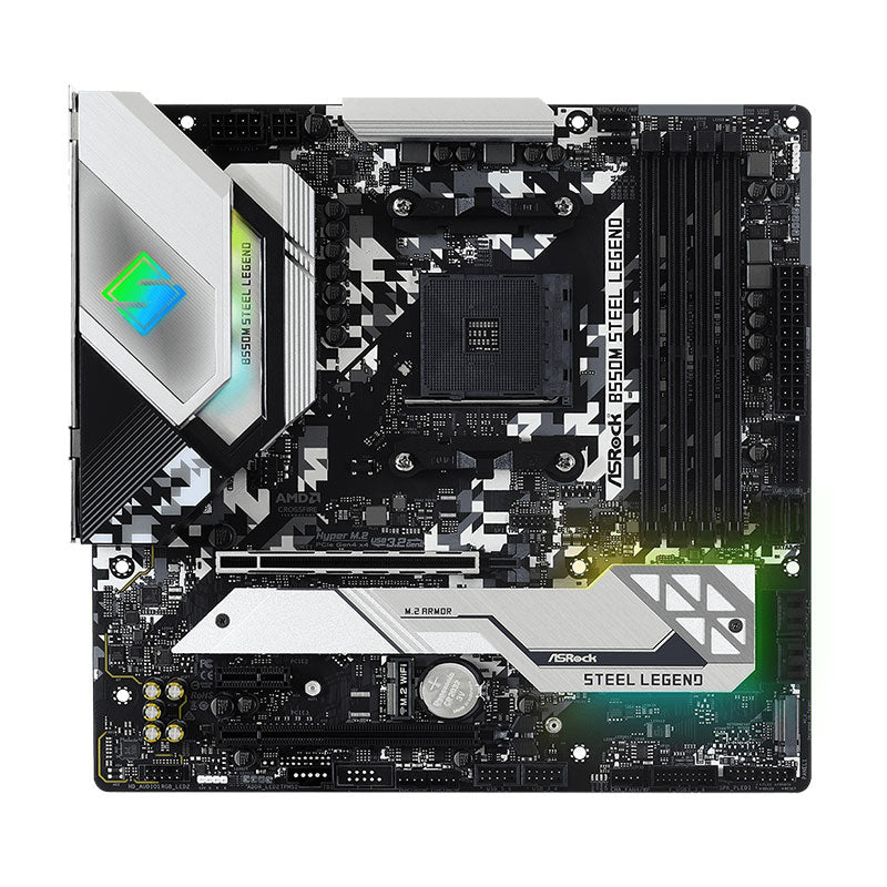 Placa madre asrock b550m steel legend ( 90-MXBCU0-A0UAYZ ) am4 | led- rgb