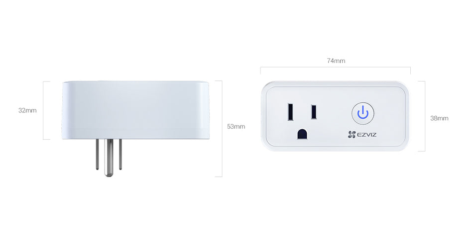 Enchufe Inteligente Smart wifi inalambrico EZVIZ CS-T30-10B tomacorriente con indicador de energía