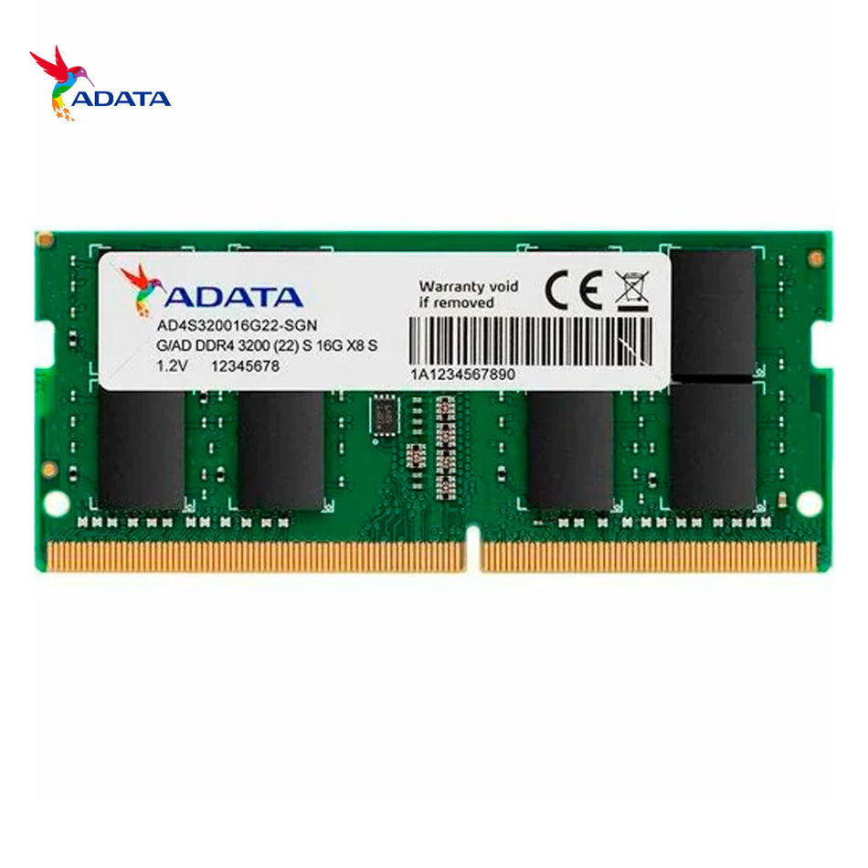 Memoria Para Laptop Sodimm Adata Ddr4 16gb (ad4s320016g22-sgn) 3200 Mhz, Verde