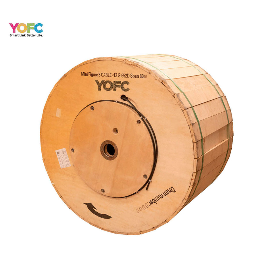 YOFC ADSS-SS-100M-24B1.3-B5KM Cable Fibra Optica ADSS Monomodo 24 hilos Span 100m - Bobina 5Km