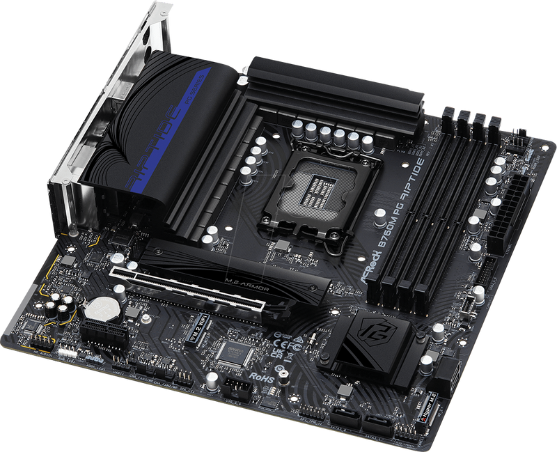 PLACA MADRE INTEL LGA 1700 ASROCK B760M PG RIPTIDE | DDR5 | BUSS 7200MHZ | RGB | (90-MXBL60-A0UAYZ)