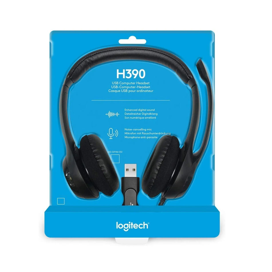 LOGITECH H390  AUDIFONO CON MICROFONO USB CANCELACIÓN DE RUIDO NEGRO (981-000014)