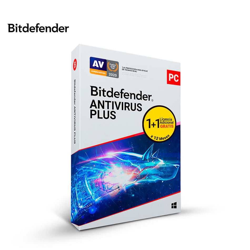 Antivirus BITDENFENDER PLUS 1+1 PC 12 Meses