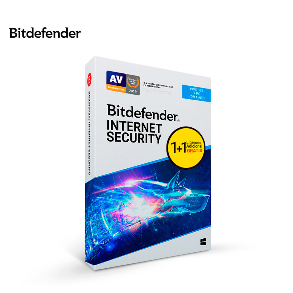 Software Bitdefender Internet Security, Licencia para 1PC+1 Adicional, 12 Meses + 3 Gratis