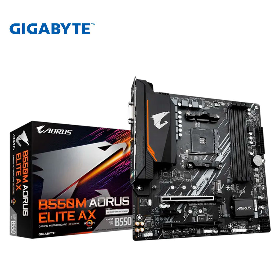 Placa base Gigabyte B550M AORUS ELITE AX, chipset AMD B550, zócalo AM4, mATX