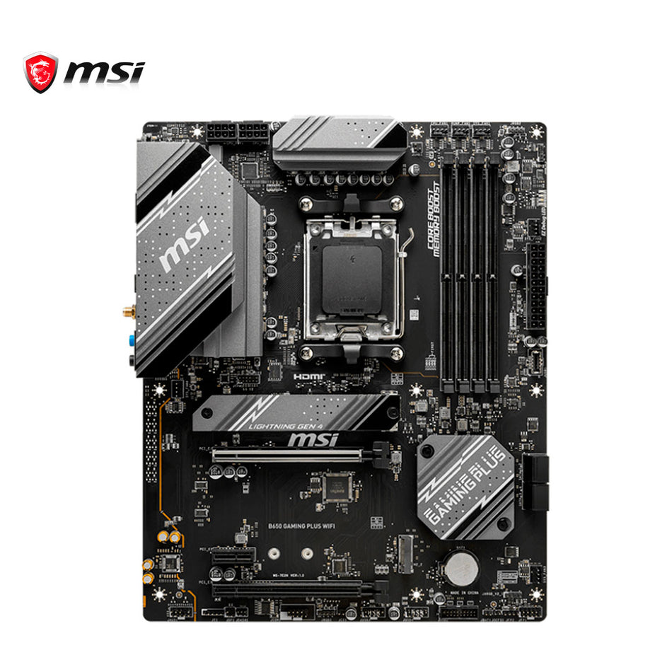 Placa base MSI B650 GAMING PLUS WIFI, Chipset AMD B650, Zócalo AMD AM5, ATX