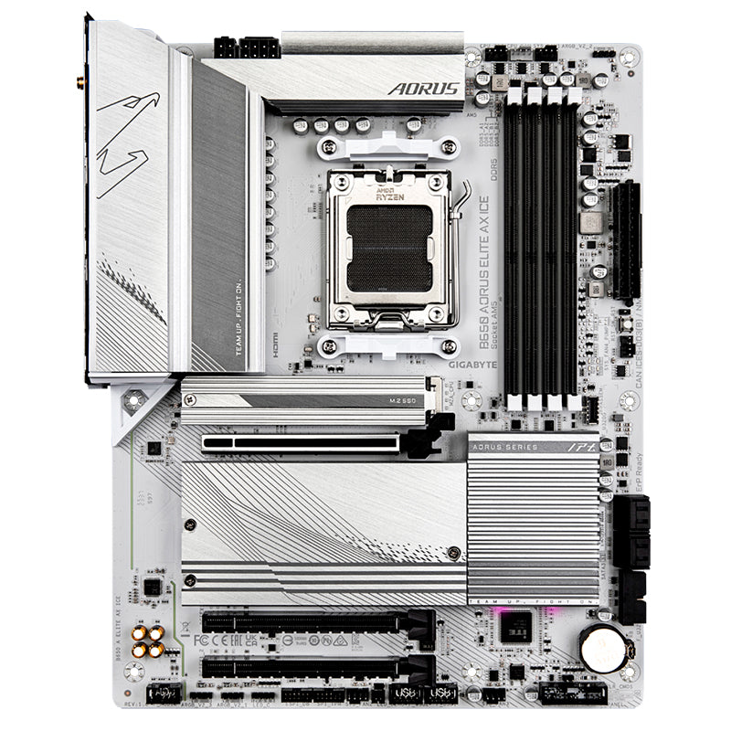 Placa base Gigabyte B650 AORUS ELITE AX ICE, Chipset AMD B650, Zócalo AMD AM5, ATX