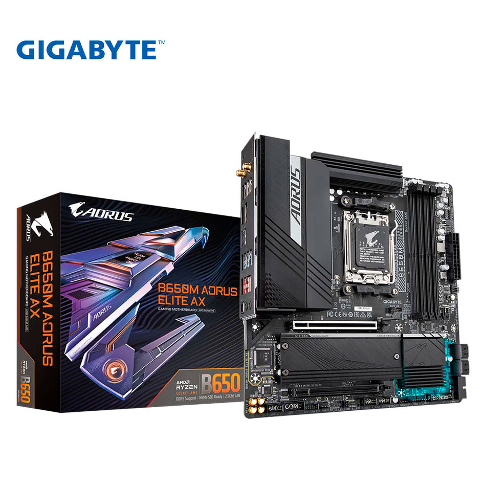 Placa base Gigabyte B650M AORUS ELITE AX, chipset AMD B650, zócalo AMD AM5, mATX