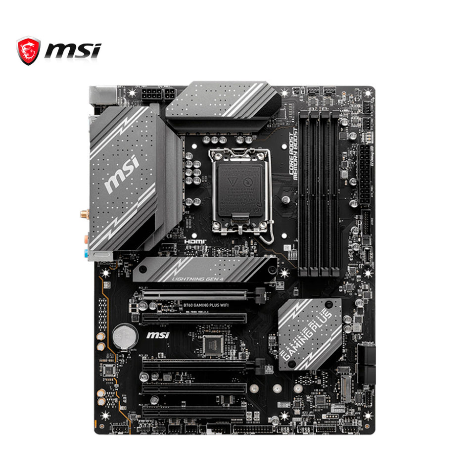 Placa base MSI B760 GAMING PLUS WIFI, Chipset Intel B760, LGA1700, HDMI, DP, ATX