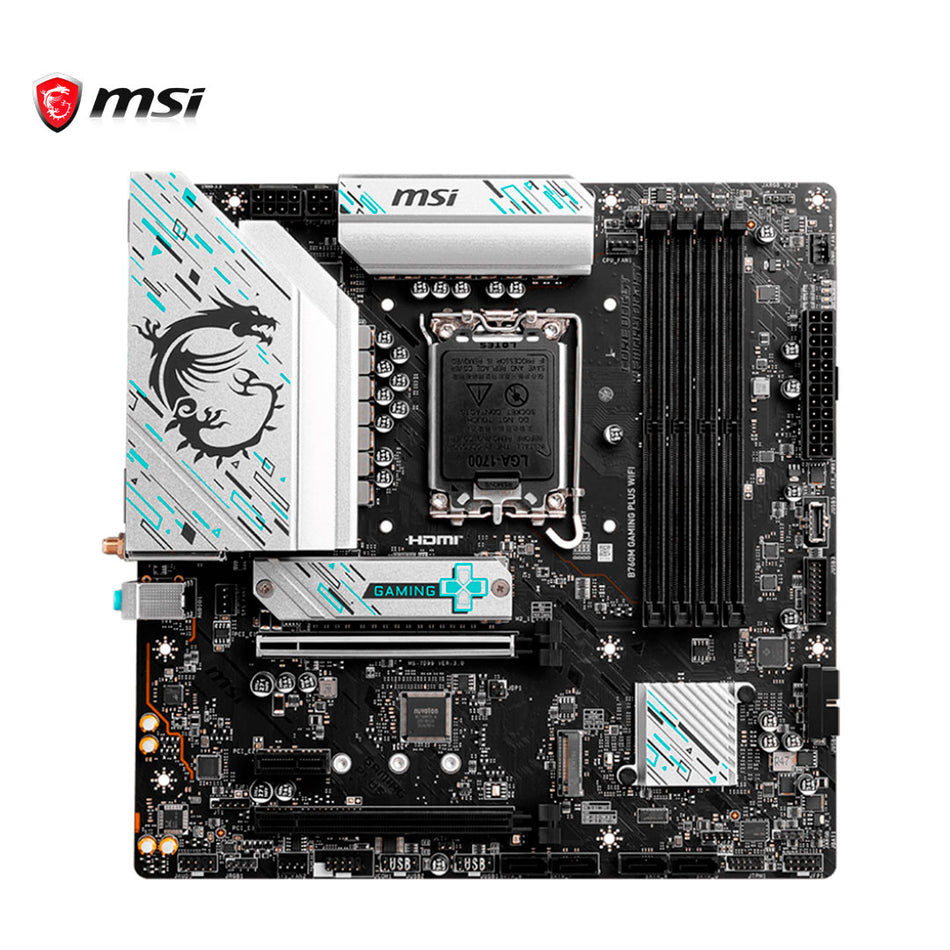 Placa base MSI B760M GAMING PLUS WIFI, Chipset Intel B760, LGA1700, HDMI, DP, mATX