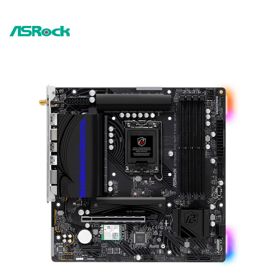 Placa base ASROCK B760M PG Riptide WiFi, chipset Intel B760, LGA1700, mATX