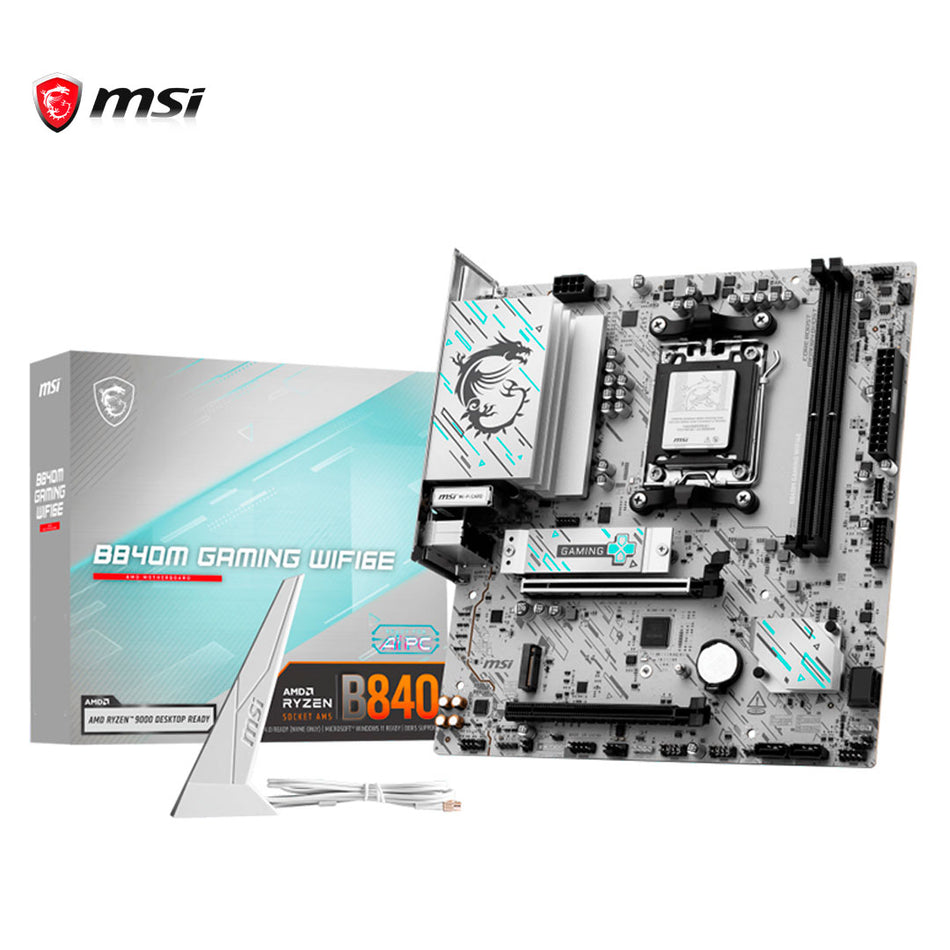 Placa base MSI B840M GAMING WIFI6E, Chipset AMD B840, Socket AMD AM5, mATX