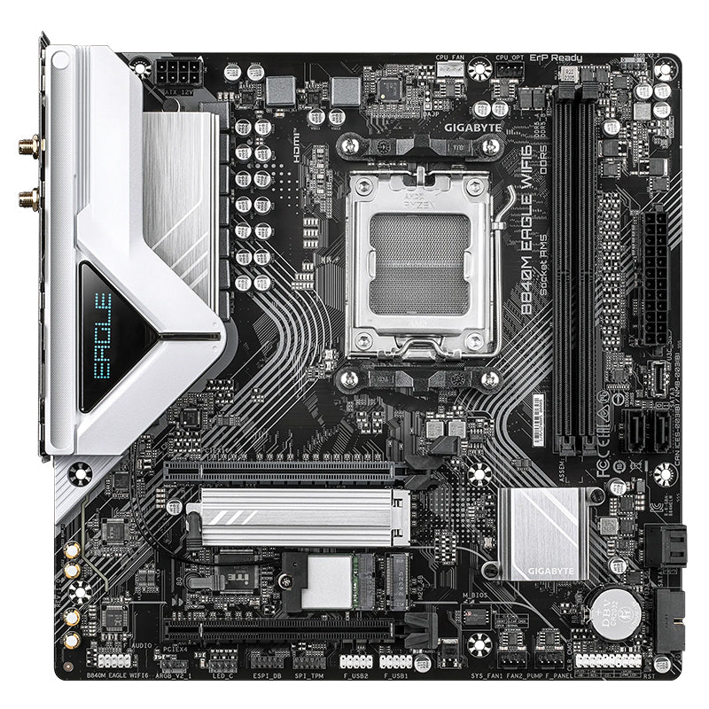 Placa base GIGABYTE B840M EAGLE WIFI6, Chipset AMD B840, Zócalo AMD AM5, ATX