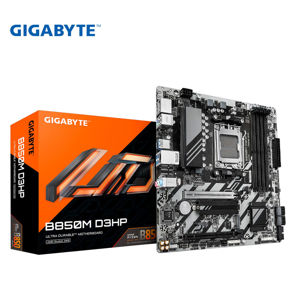 Placa base GIGABYTE B850M D3HP, Chipset AMD B850, Zócalo AMD AM5, mATX