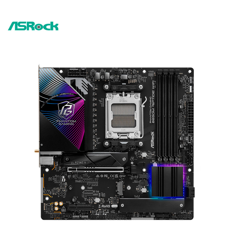 Placa base ASROCK B850M Riptide WiFi, chipset AMD B850, zócalo AMD AM5, mATX