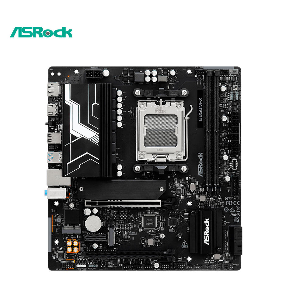 Placa base ASROCK B850M-X R2.0, chipset AMD B850, zócalo AMD AM5, mATX