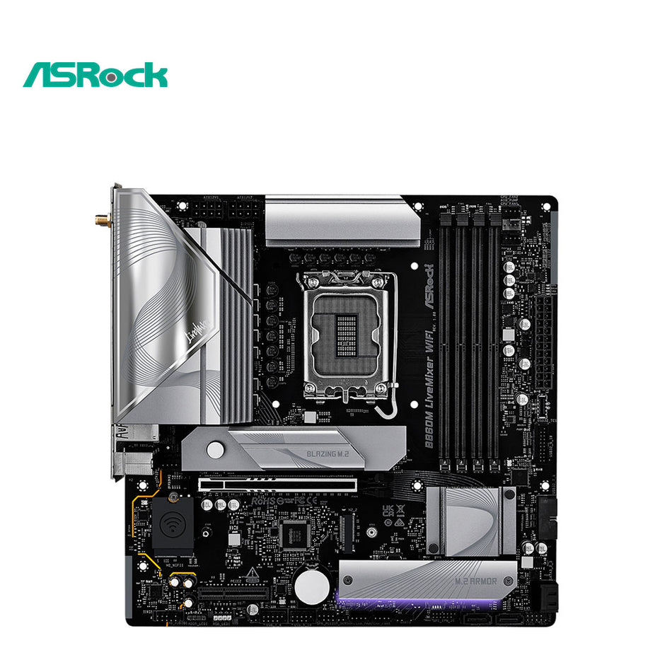 Placa base ASROCK B860M LiveMixer WiFi, chipset Intel B860, LGA 1851, HDMI, mATX