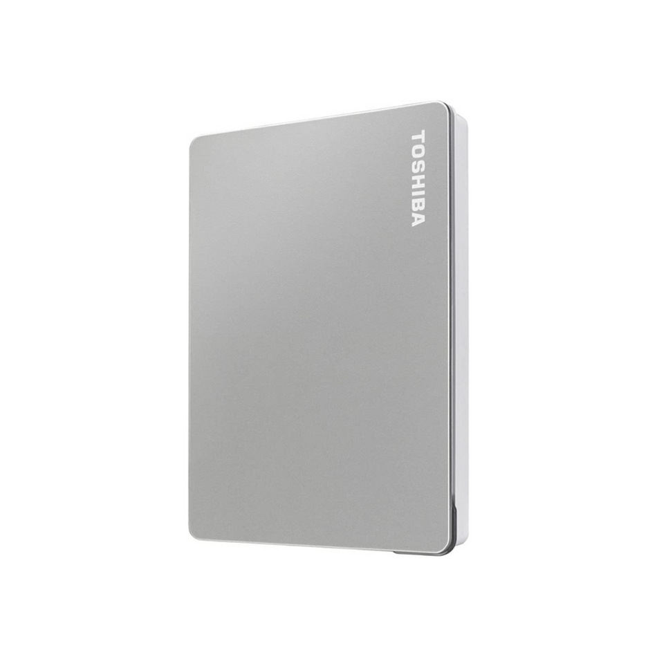 Disco duro portátil Toshiba Canvio Flex plateado de 2 TB con USB-C y USB-A - HDTX120XSCAA