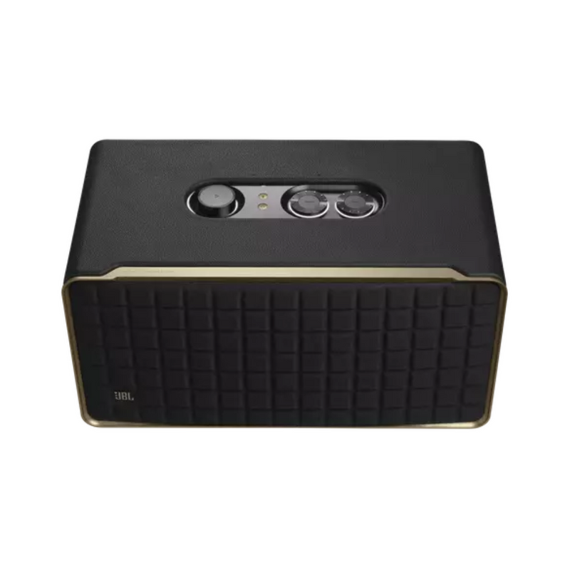 Parlante JBL Authentics 500 - inteligente de alta fidelidad y diseño retro, con Wi-Fi, Bluetooth y asistentes de voz.