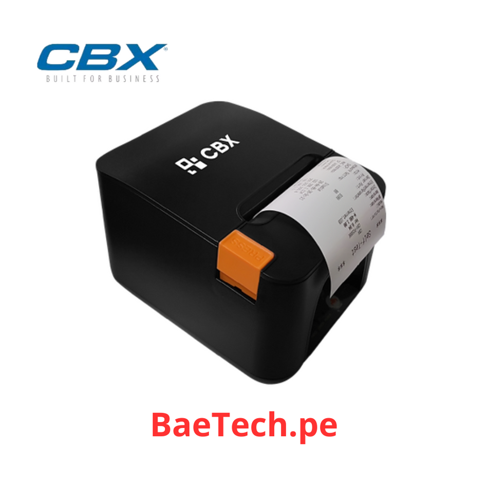 Impresora termica ticketera para facturas y boletas electronicas CBX POS-89E 250mm/s, ancho 80mm, cortador automatico, USB, ETHERNET, negro