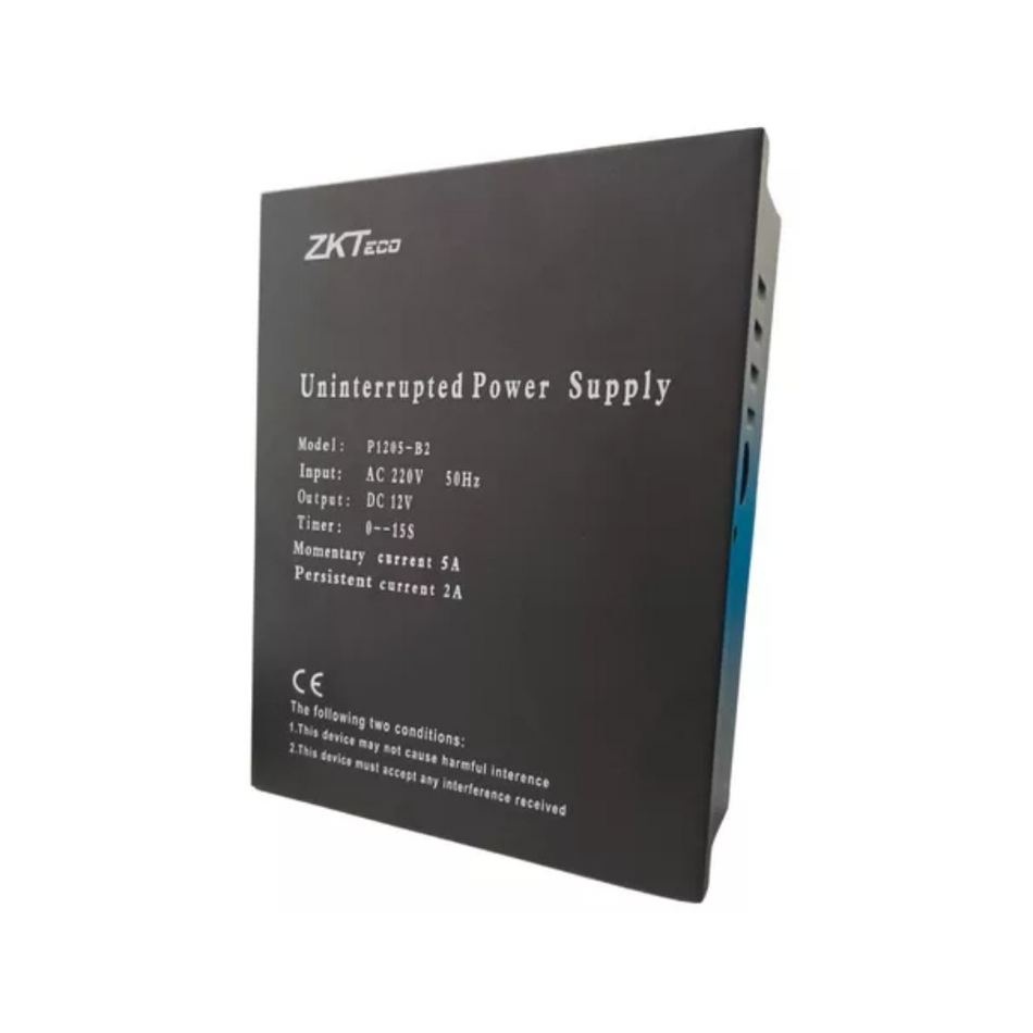 ZKTECO P1205-B2 - FUENTE DE PODER 12V 5AMP CON ESPACIO PARA BATERIA
