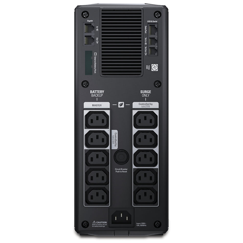 APC UPS BR1500GI 1.50kVA 865W 230V AC Salida 10 Puertos